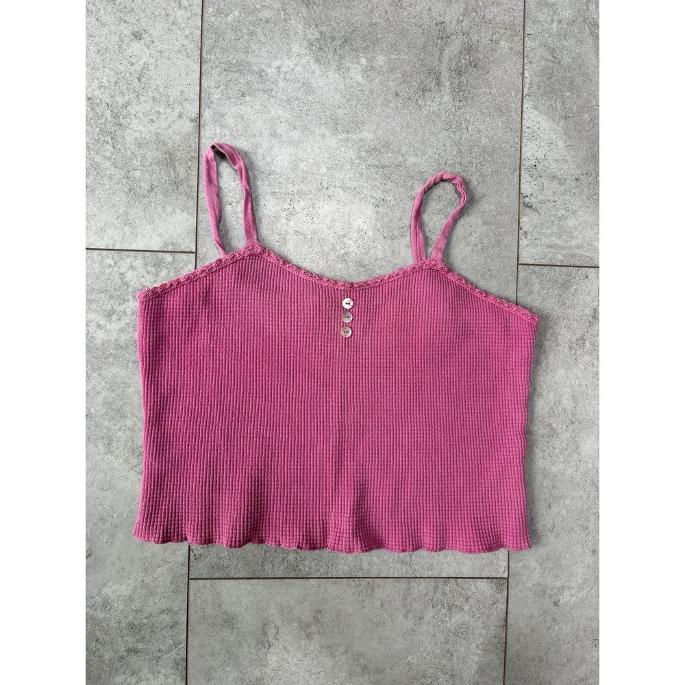 Y2K The Limited Tank Sz 12 Pink Cropped Coquette Fairy Barbie USA Made Cotton